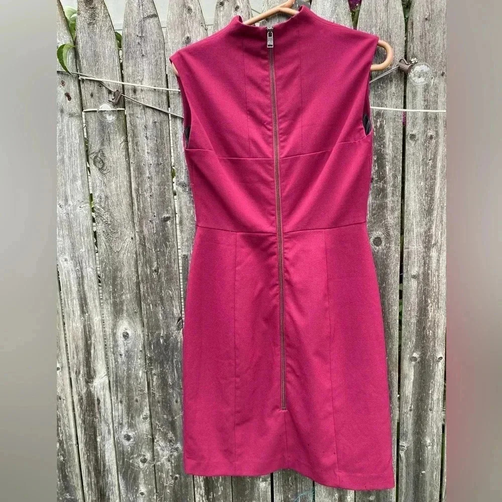 Andrew Marc Sheath Dress - Burgundy- Excellent Condition- Size 4 - Above Knee - Picture 8 of 10